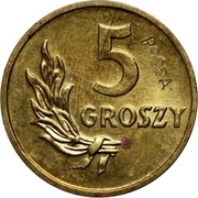 121. 5 groszy 1949 Próba Mosiądz - Bardzo Rzadka Nakład 100 sztuk