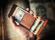 Sundance- smukły portfel męski ze skóry, ręcznie szyty,minimalistyczny