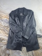 Kurtka Skórzana Damska Skóra Naturalna Vintage Płaszcz Czarny L/XL BCM