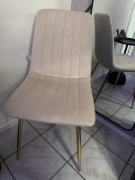 Krzesło Bettso welur odcienie beżu 1 szt.