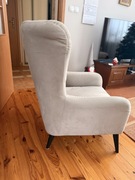 Sprzedam Fotel uszak Casey welurowy jasnoszary