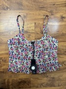 Crop top w kwiaty krótka bluzeczka bawełniana New Look rozmiar 46 XXXL