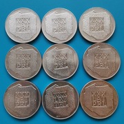 200 zł 1974 XXX lat PRL Srebro Dziewięć sztuk