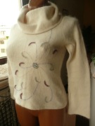 Marks Spencer sweter golf koraliki cekiny angora 