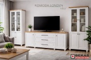 Komoda LONDYN 180` Biały Dąb + Naturalny BLAT KOLORy RAL BEKAS Producent 
