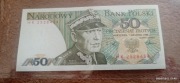 Banknot 50 zł z 1988 roku. Seria HR. Stan UNC. OSTRE ROGI. PIĘKNY. 50zł