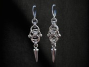 Kolczyki "Steel Ritual" – stal chirurgiczna, kolce & kręgi, 6cm 