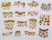 15szt. naklejek kolorowe świąteczne ozdoby girlandy scrapbooking