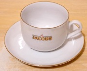 Filiżanka JACOBS porcelana - Biała Złocona