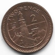 Gibraltar 2 pence 1995