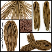 Dredloki wełniane -Melanż Czekolada- set 30 szt