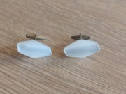 Spinki do mankietów białe/ecru komplet