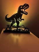 METALOWA LAMPKA T-REX 30cm | Stal 2mm | LED RGB | Czarny Mat