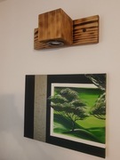Kinkiet lampa z belki drewnianej z drewna loft
