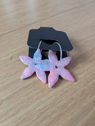 kolorowe wiszące kolczyki rozgwiazdy handmade 