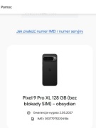 Google Pixel 9 Pro XL 128 GB (bez blokady SIM) - 12 m-cy Gwarancji 