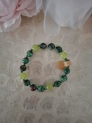 Bransoletka handmade z naturalnych kamieni hematyt  jadeit