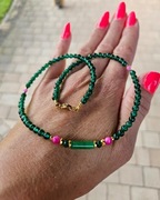 Naszyjnik Choker z Kamieni Naturalnych Agat Jadeit Hematyt 