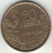 Francja 20 franków francs 1952 nr 2