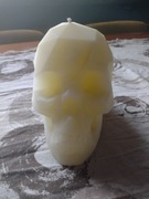 Świeca trupia czaszka czacha kremowa