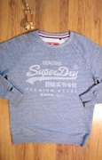 Bluza Superdry r. M męska szaro-nieb dł rękaw bez kaptura bawełna