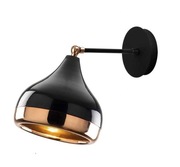 Kinkiet ścienny czarny z miedzianą wstawką