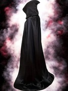 Peleryna czarna długa z kapturem wampira na halloween