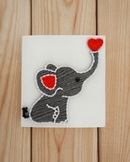 Słonik Obraz String Art Rękodzieło 20x20cm