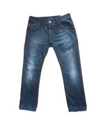 Armani Jeans spodnie ejasnwowe straight 3232 granatowe z przetarciami