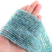 Naturalny APATYT kamień koraliki kula fasetowana ok.2,2mm.,sznurek19,5 cm