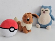 Pokemon zestaw maskotek Pokeball Eevee Snorlax unikat