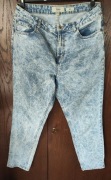 Jeansowe spodnie dekatyzowane niebieskie  New Look Tori Mom 42, XL