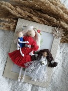 Laleczka makrama, ramka, zawieszka, ozdoba