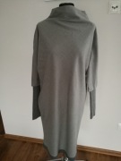 ANTONELLI Firenze 48 Włoska 98% Sukienka R M L Szara Wełniana Luksusowa  