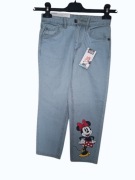 Spodnie jeansy myszka Miki rozm 110/116 opis - wada