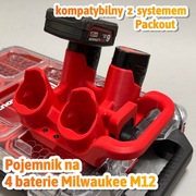 Organizer na akumulatory Milwaukee M12 kompatybilny z systemem Packout
