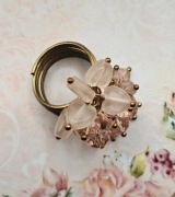 Serduszka złoty pierścionek kryształki Fashion Jewelry modny