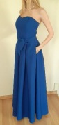 Elegancka dluga suknia szafirowa 38/40'nowa z metką