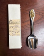 Zabytkowa łyżeczka do cukru pozłacana Róża PRL spółdzielnia rzemieślnicza