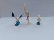 Figurki mewa bocian pelikan 3 x figurka czasy PRL 