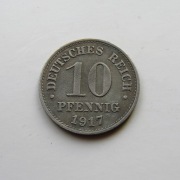 5 # Niemcy 10 Pfennig 1917  Wilhelm 2  bzm cynk