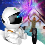 Lampka nocna ASTRONAUTA HR-F3 / LED projektor gwiazd nieba / Biała 