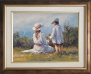 Obraz olejny "Na łące" P.Olbrychowski