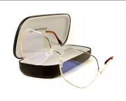 Revers okulary zerówki lenonki złoty