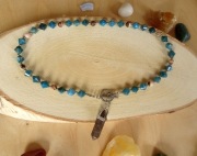 Naszyjnikz z kamieni Apatyt Jaspis cappuccino Agat toggle Rękodzieło