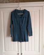 Mięciutki, elegancki sweter dwurzędowy w kolorze morski.