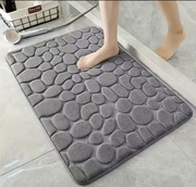DYWANIK ŁAZIENKOWY ANTYPOŚLIZGOWY MIĘKKI MATA SZARY CHŁONNY 50 x 80