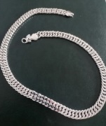 Naszyjnik splot podwójna pancerka pokryty warstwą srebra o próbie 925 