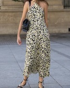Sukienka halter &other stories L 40 midi długa kwiatki wiązana na szyi