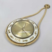 Zegar ścienny, lata 50./60. XX wieku, mosiądz, kwarc, średnica 21 cm